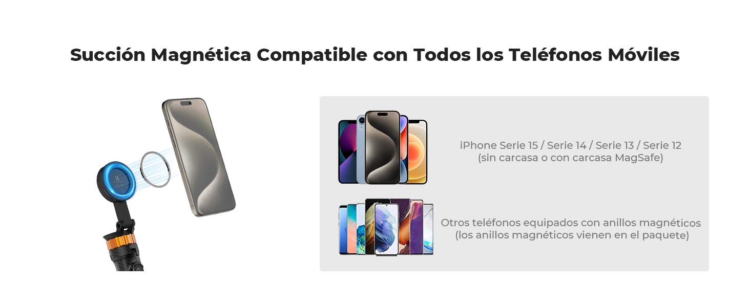 Succión magnética Compatible con todos los teléfonos