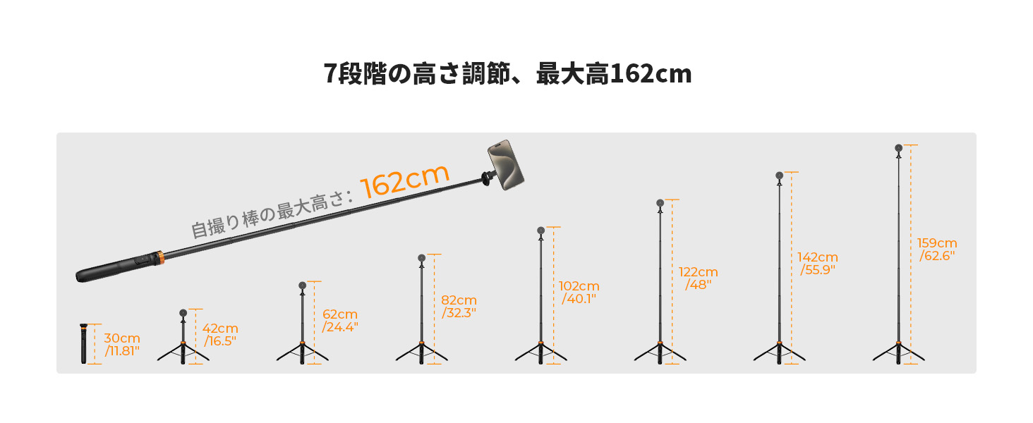 7 levels of height adjustment