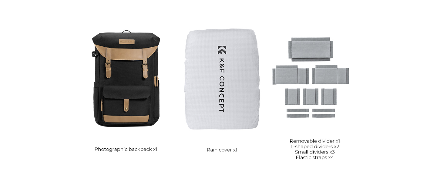K & F Concept grand sac à dos multifonctionnel pour appareil photo reflex  numérique pour la photographie de voyage en plein air 31 * 24 * 46 cm 25L -  K&F Concept