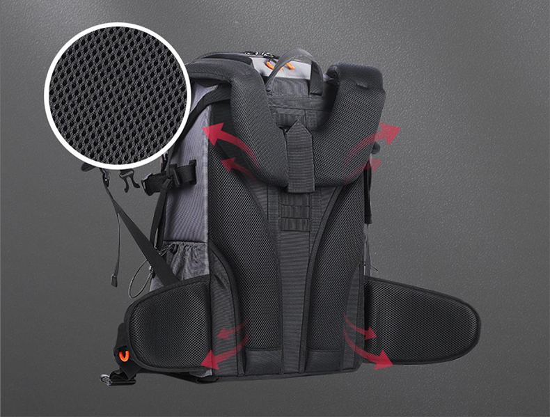 K&F Concept Outdoor Camera Backpack Professional Photography Bag with Laptop Tripod Holder Hiking Travel DSLR Backpack for Men