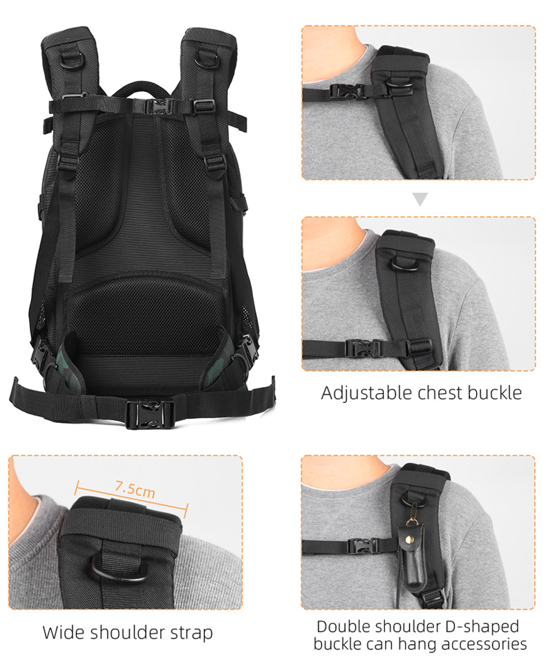 K F Concept Multifunctional Large DSLR Camera Backpack for Outdoor