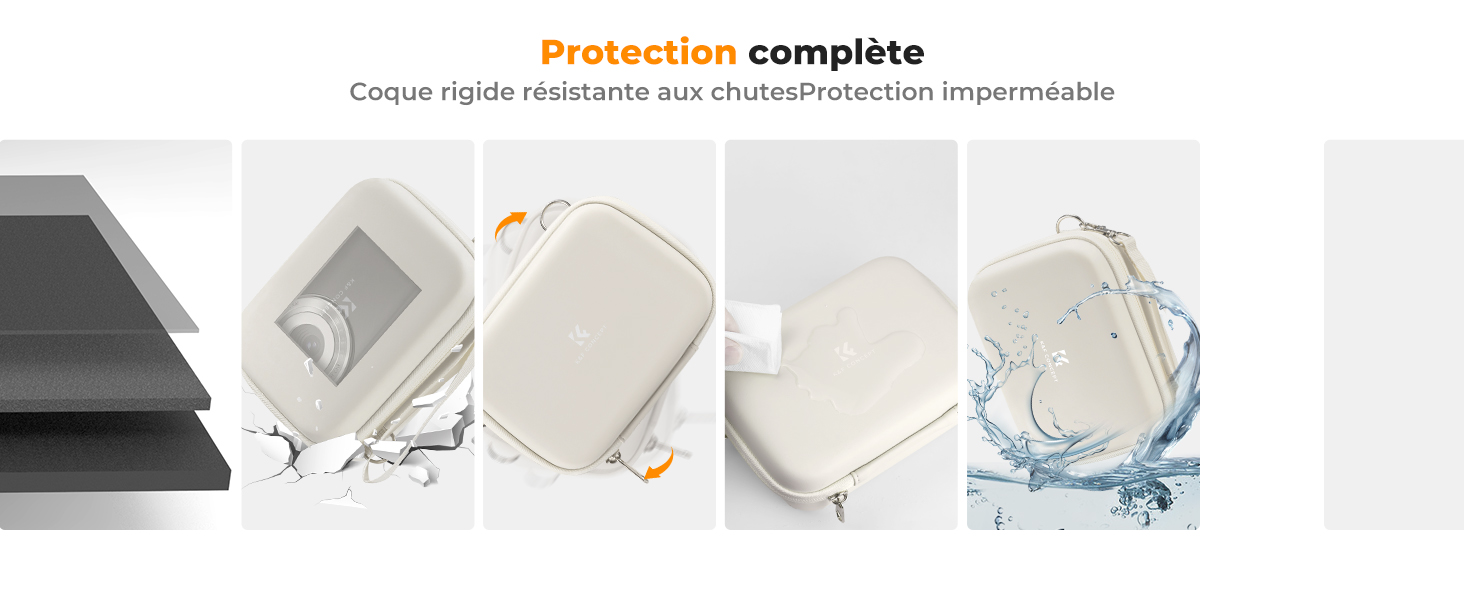 Étui Protection Appareil Photo EVA – Pochette Compacte 12x9x4,5 Cm, Sangle Amovible, Compatible Sony ZV-1, Canon G7, Panasonic ZS110