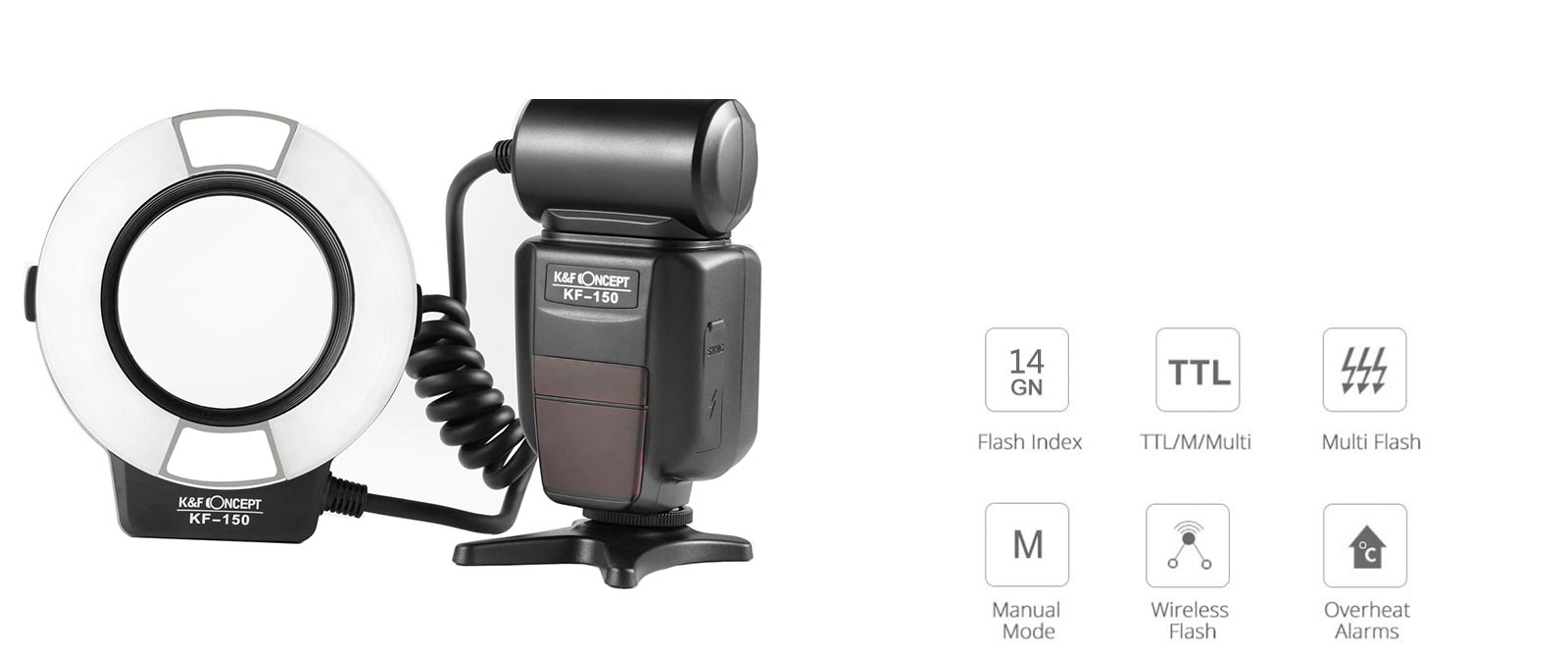 K&F Concept 150 TTL リングフラッシュ リングフラッシュ ニコン用 K&F Concept 150 TTL リングフラッシュ リングフラッシュ ニコン用