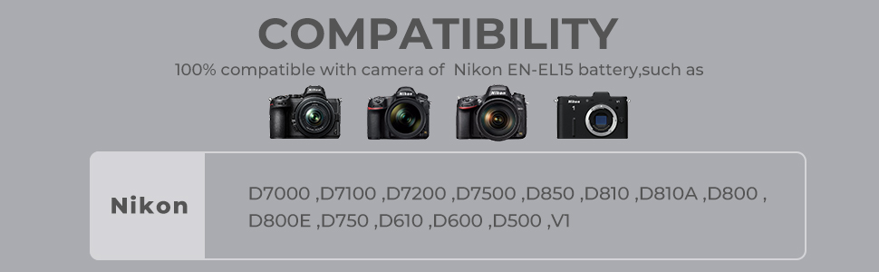 K&F CONCEPT Nikon EN-EL15 set zamjenskih punjača za baterije