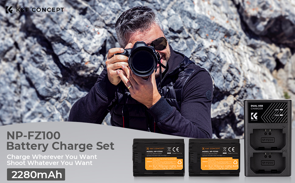 K&F CONCEPT SONY NP-FZ100 Replacement Battery Charger Set