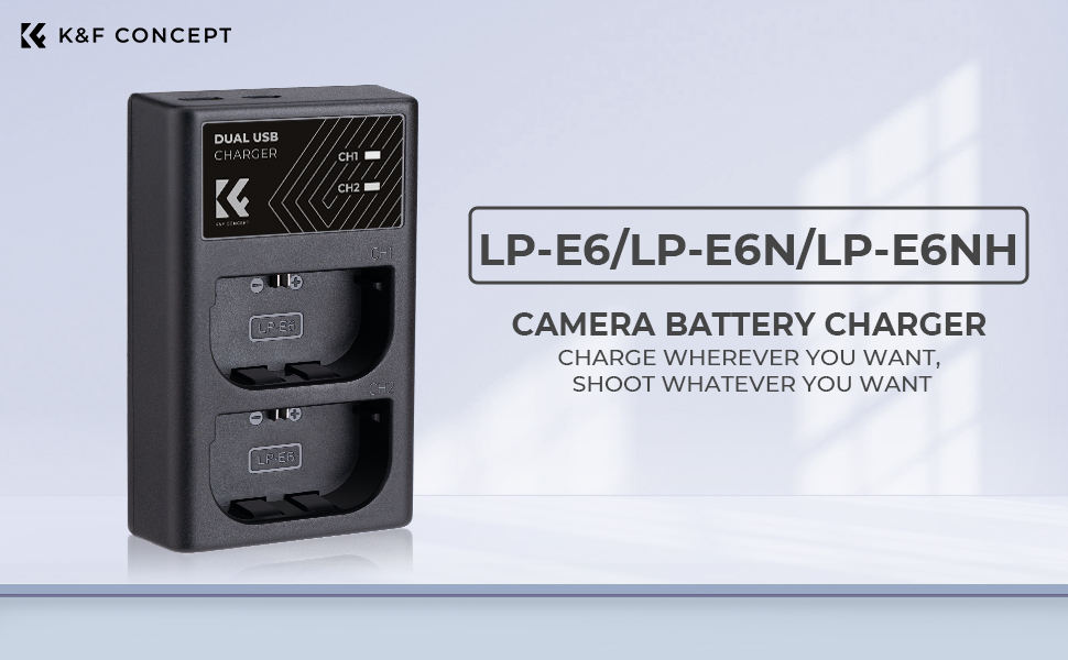 K&F CONCEPT Canon LP-E6/LP-E6N/LP-E6NH Akkuladegerät