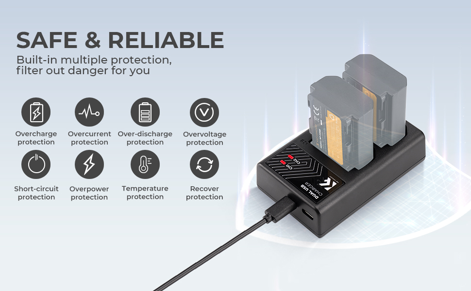 NP-FZ100 battery and dual slot battery charger kit - K&F Concept