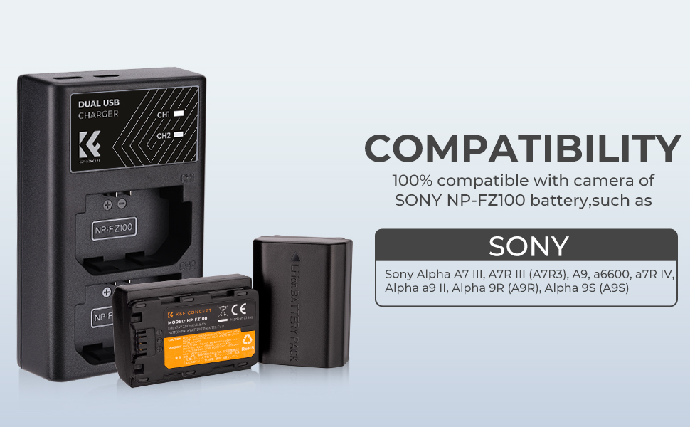  Sony NPFZ100 Z-series - Batería recargable para cámaras  digitales Alpha A7 III, A7R III, A9 : SONY: Electrónica