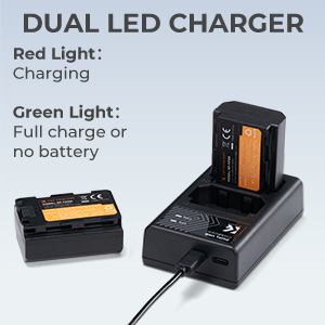 NP-FZ100 battery and dual slot battery charger kit - K&F Concept