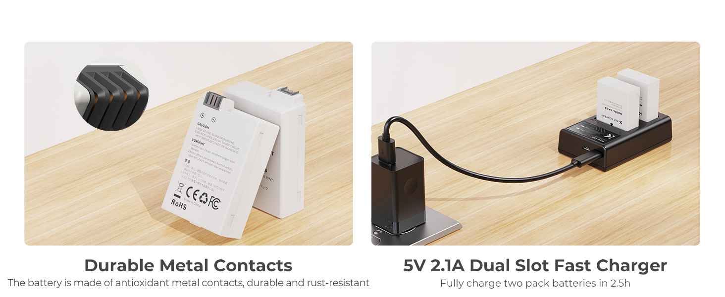 Metal contacts & dual slot fast charging
