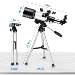 15X-150X Telescopio Astronómico Refractor Portátil de 70 mm con Soporte  para Teléfono, Trípode Ajustable y Mando a distancia Bluetooth, Distancia  Focal de 300mm - K&F Concept