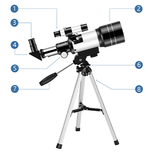 Télescope pour l'astronomie Adultes Enfants Débutants, 150x Télescope  Réfracteur Astronomique, 300x70mm