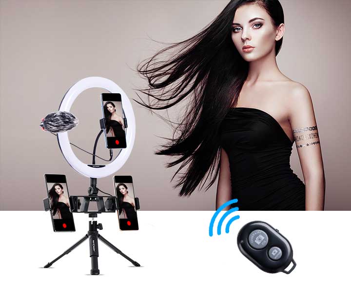 11 pouces Selfie Ring Light avec support pour téléphone pour Vlog Camera  Video Smartphone  Self-Portrait Makeup Shooting - K&F Concept