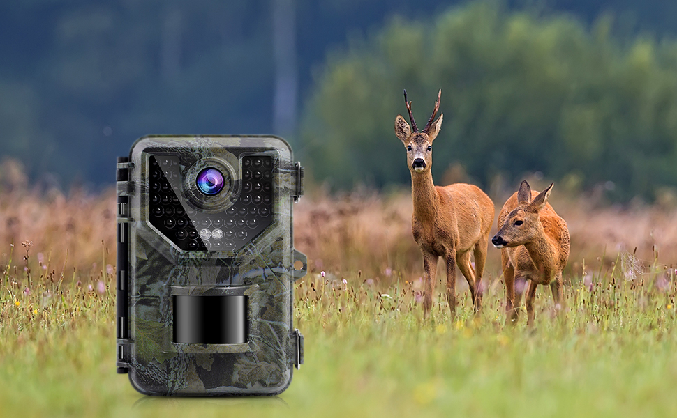 2.7K20MPトレイルカメラ0.2s高速トリガー速度IP66防水頑丈なハンティングカメラ、野生生物の監視用に120°の広いフラッシュ範囲（4個） -  KF Concept