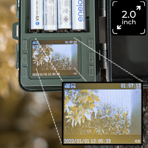 2.0-inch display screen, easy to operate, you can view the photos and videos that have been taken on the camera