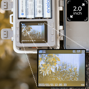 Écran d'affichage de 2,0 pouces, facile à utiliser, vous pouvez voir les photos et les vidéos qui ont été prises sur l'appareil photo