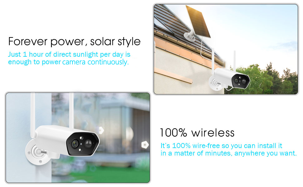 Kf concept kf50.0012 wireless solar security camera solar power  surveillance cameras - KENTFAITH