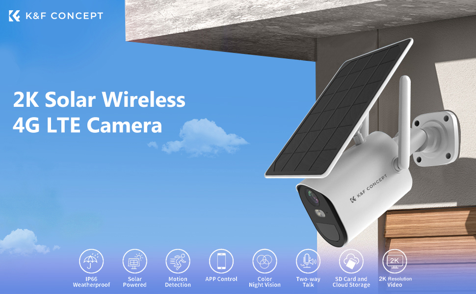 Buy 4G solar security camera AI human detection LTE/EU with Accessories -  KENTFAITH