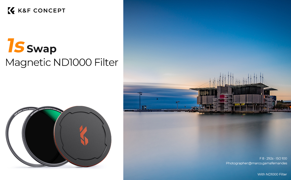 K&F Concept Magnetic ND1000 Filter with 28 Multi-Layer Coatings for Camera Lens 