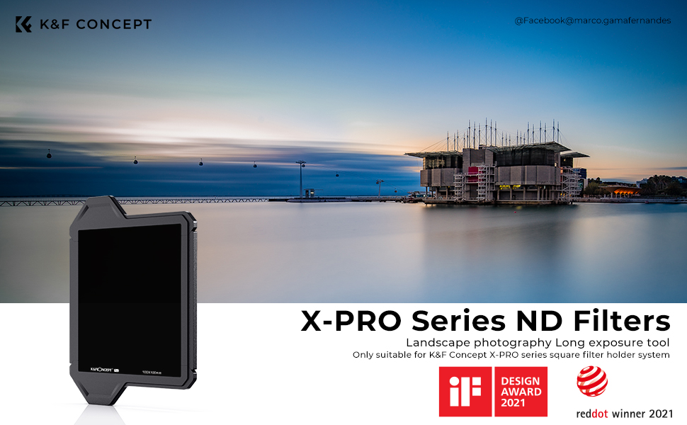 K&F Concept X-PRO Square ND1000 Filter (10 stops) with 28 Multi-Layer Coatings for Camera Lens