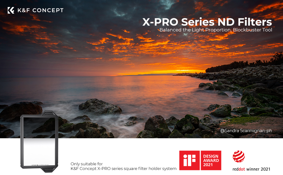 K&F Concept X-PRO Square Soft GND8 Filter (3 stops) with 28 Multi-Layer Coatings for Camera Lens