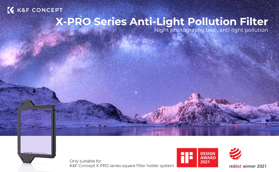 K&F Concept X-PRO Clear Natural Night Filter, Light Pollution Reduction Filter for Camera Lens