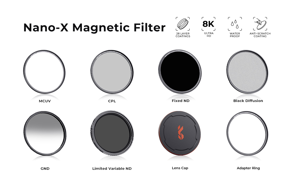 K&F Concept Magnetic ND Filter Kit with 28 Multi-Coatings for Camera Lens