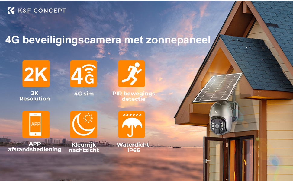 4G zonnecel buitencamera kleur nachtzicht