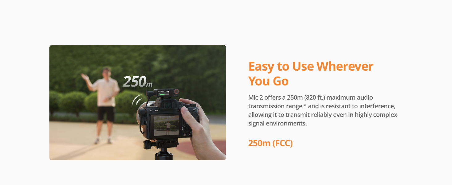 250 m (820ft.) rækkevidde
