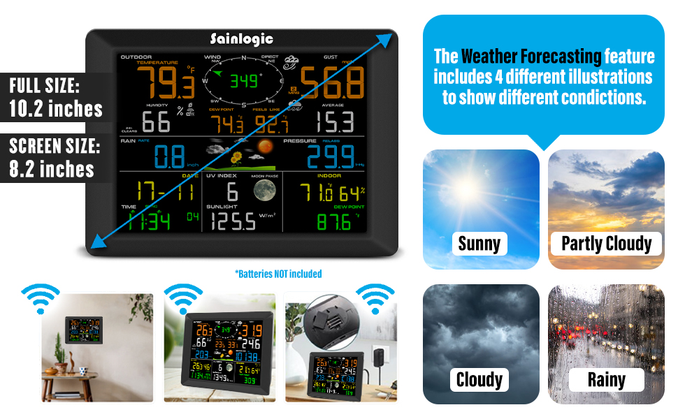 WS-002-2S Wireless Weather Forecast Station Indoor/Outdoor Temperature –  Gain Express