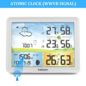 1pc Weather Stations Wireless Indoor Outdoor Thermometer Multiple Sensors  With Atomic Clock Large Color Display Weather Thermometer With Usb Charge  Calendar And Adjustable Backlight - Patio, Lawn & Garden - Temu