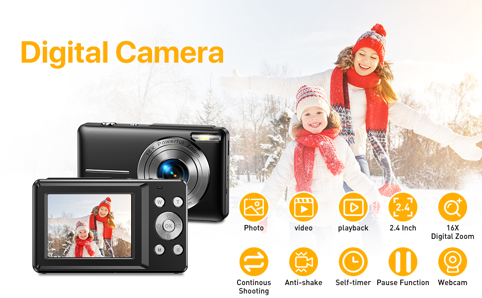 4€02 sur Appareil photo numérique portable 1080P 16X Zoom_Co003 - Appareil  photo compact - Achat & prix