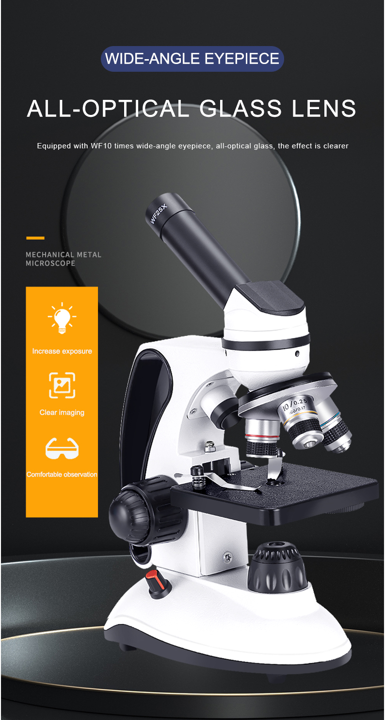 成人光学単眼顕微鏡、40 X-2000倍倍率、デュアルLED、高倍科学携帯型高精細顕微鏡、ダニ細菌、家庭用