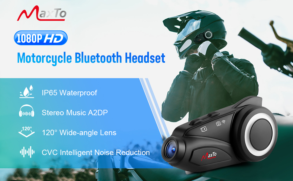 Moto Bluetooth avec Casque Bluetooth Casque Étanche Système de  Communication Universel pour ATV Dirt Bike Moto 