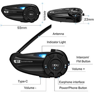 Casco moto Interfono Bluetooth, auricolare Bluetooth 5.1 moto, con effetto  stereo e funzione di accoppiamento veloce, in grado di due piloti parlare  contemporaneamente all'interno della gamma 800M (1 set) - K&F Concept