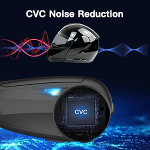 Motorcycle helmet Bluetooth intercom, motorcycle Bluetooth 5.1 earphones,  with CVC noise reduction and FM radio function, can connect up to 7 riders,  suitable for snowmobile/ATV/off-road vehicles (2-piece set) - KENTFAITH