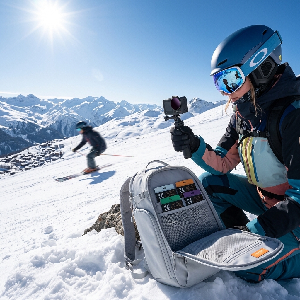 Ski Runs In Harsh Snow Glare