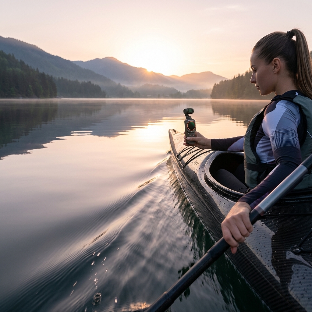 Kayaking Across A Glassy Lake