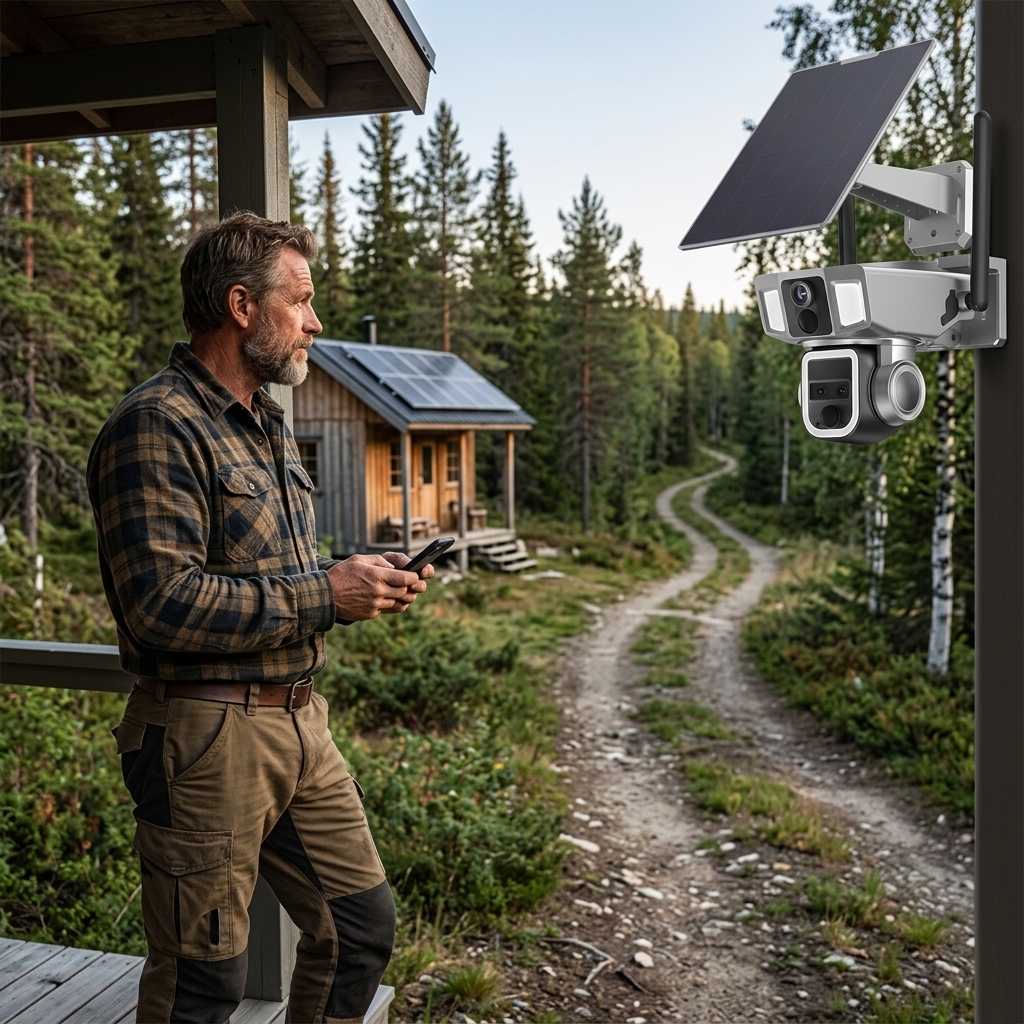 Checking Trails From The Cabin