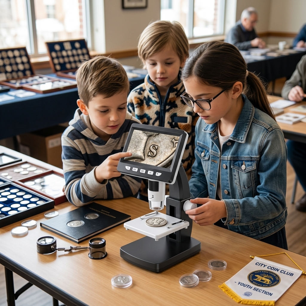 Checking Coins At Club Meet