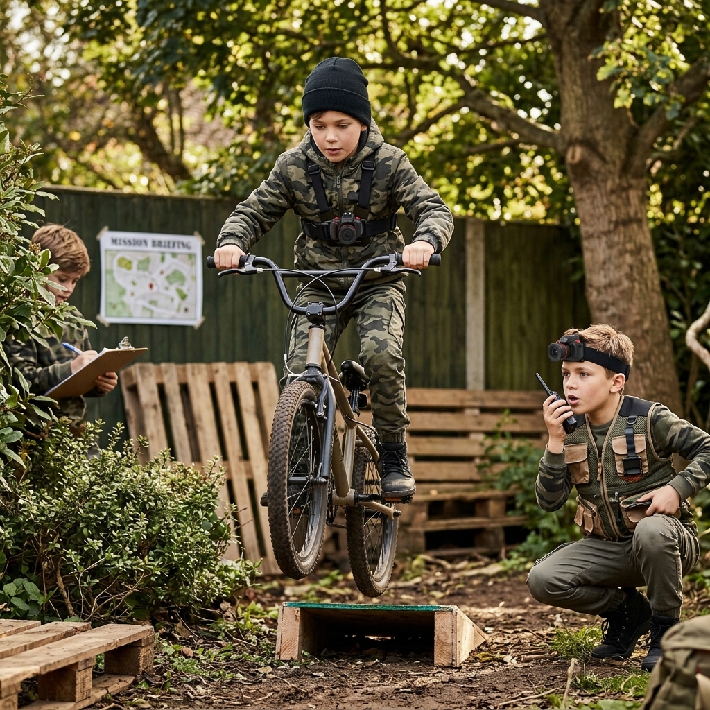Backyard Mission And Bike Play