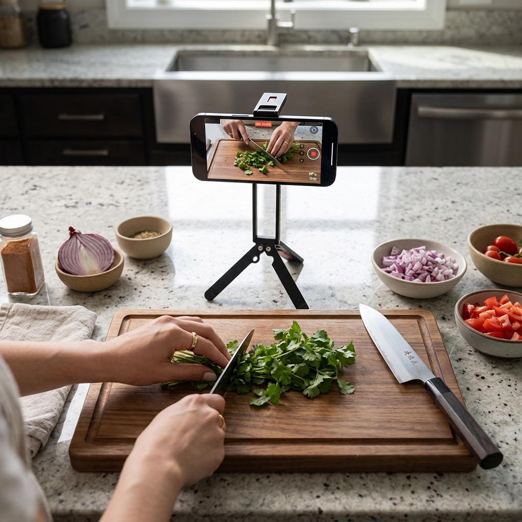Recording Recipes At The Kitchen Counter