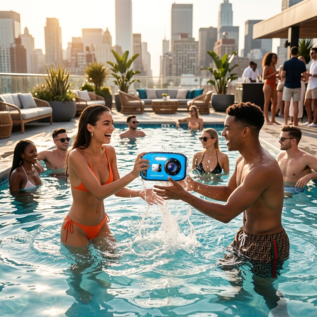 Rooftop Splash With Friends
