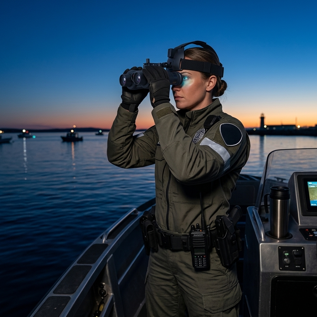 Harbor Patrol After Sunset