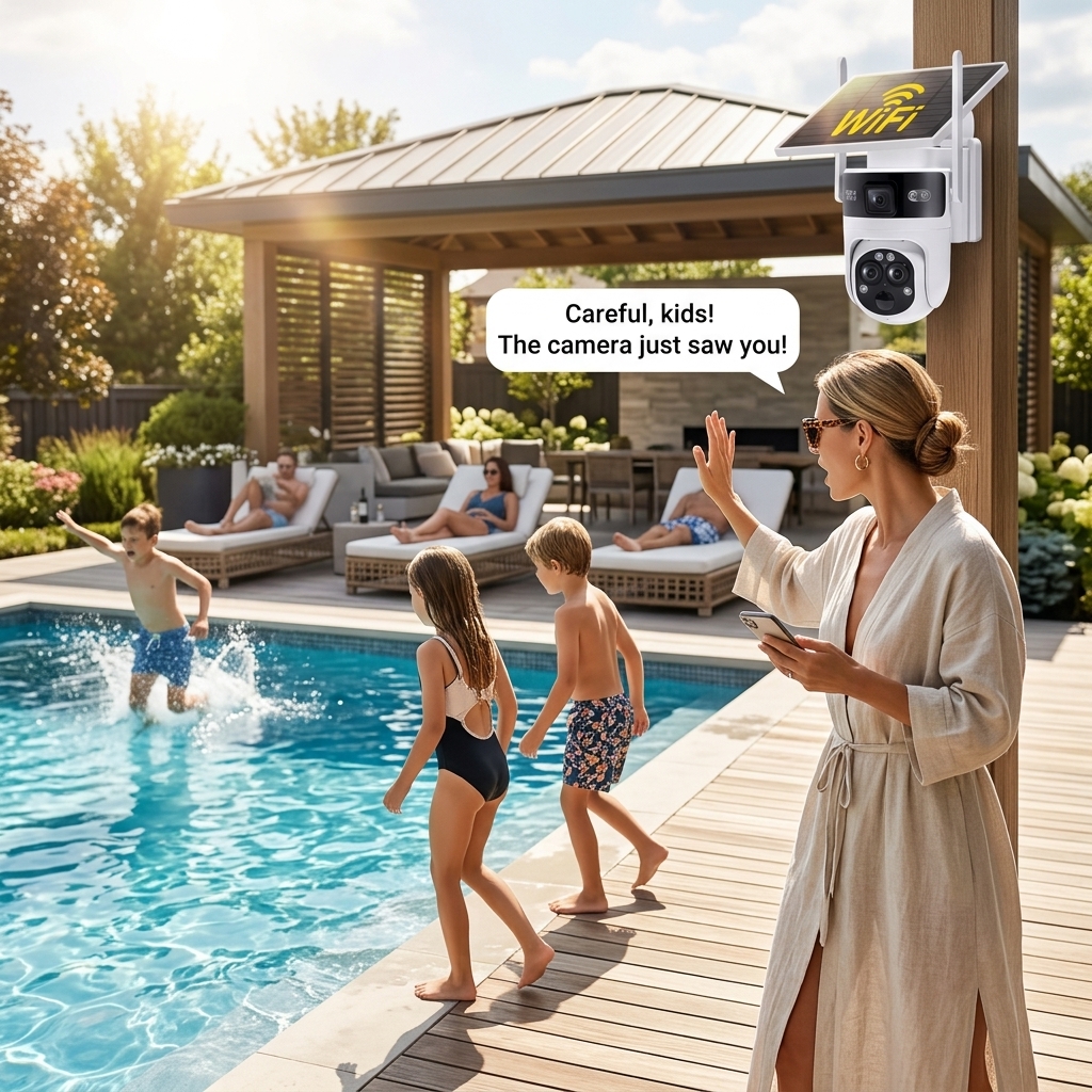 Watching Kids Near The Pool