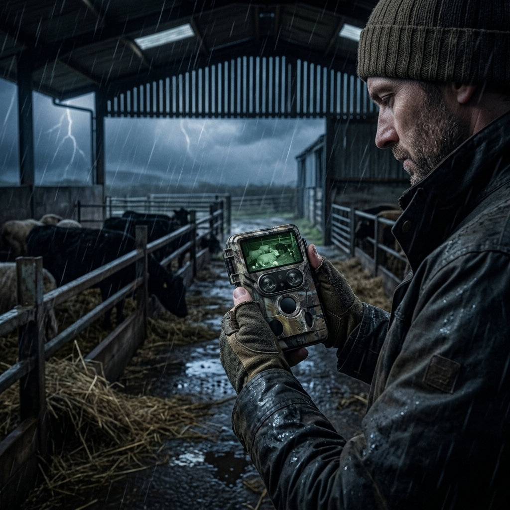 Stormy Barn Checks After Dark