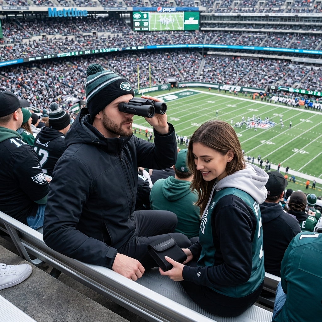 Following The Action From Bleachers