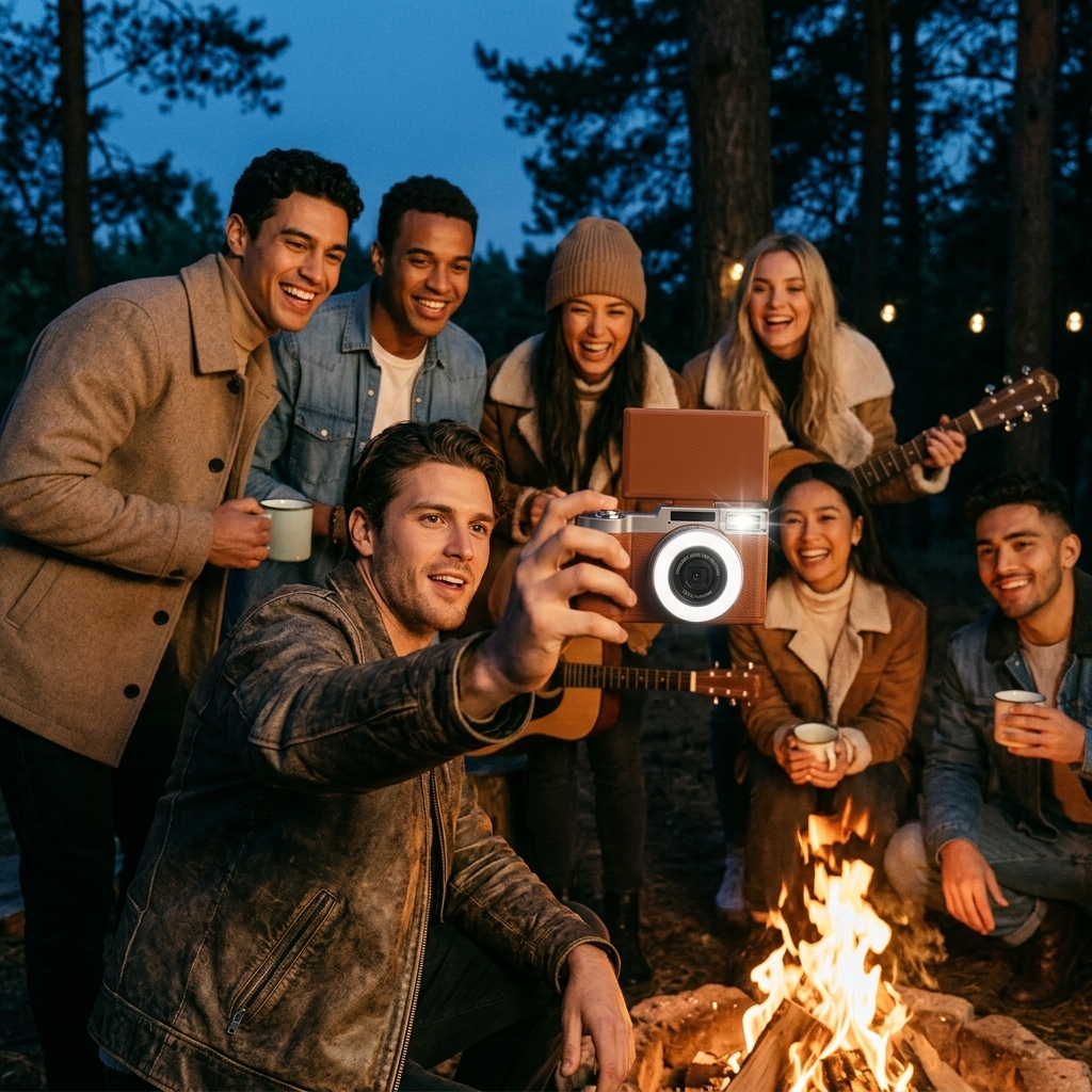 Campfire Group Photos After Sunset