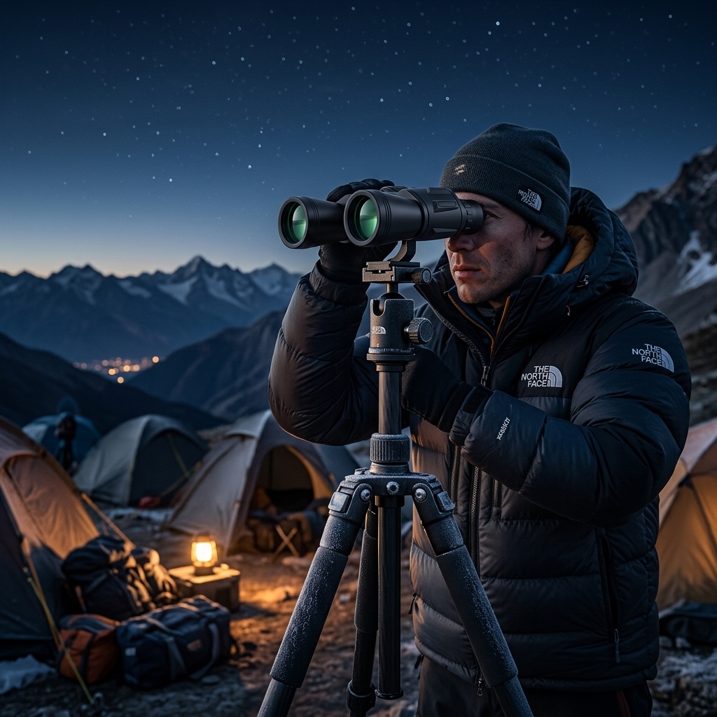 Scanning Ridgelines At Base Camp