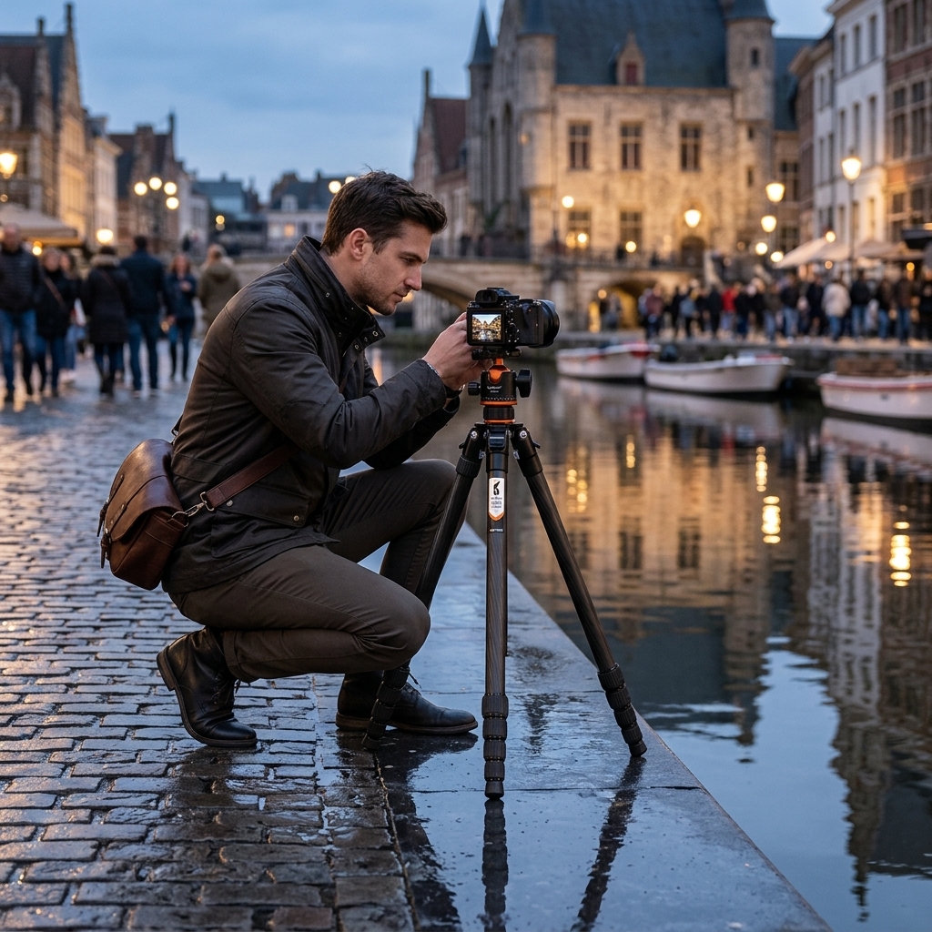 Canal Reflections At City Twilight